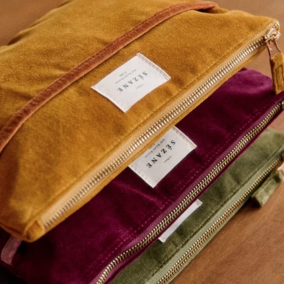 Sézane NWT Clutch pouch bag with magnetic closure- burgundy and rosewood - Picture 8 of 8